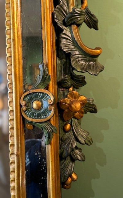 Miroir bois Peint Italie  18 ème -photo-6