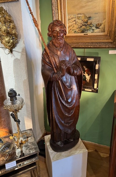 Pair Of 17th-century Statues Representing Saint John And Saint Catherine -photo-2