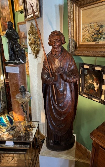 Pair Of 17th-century Statues Representing Saint John And Saint Catherine -photo-3