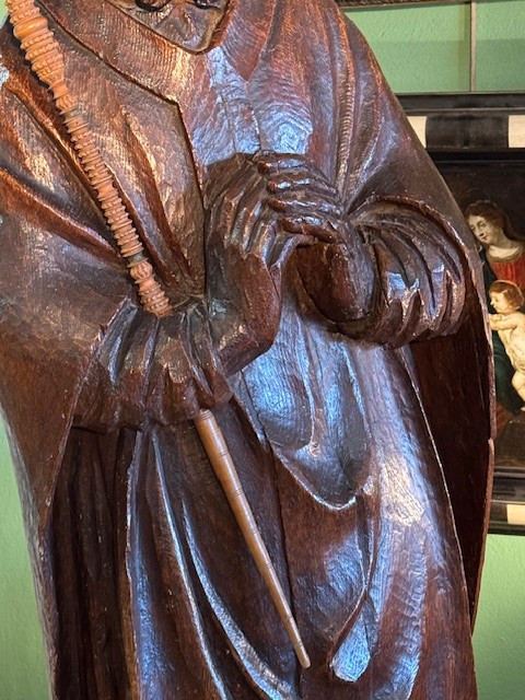 Pair Of 17th-century Statues Representing Saint John And Saint Catherine -photo-2