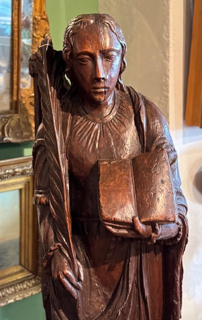 Pair Of 17th-century Statues Representing Saint John And Saint Catherine -photo-4