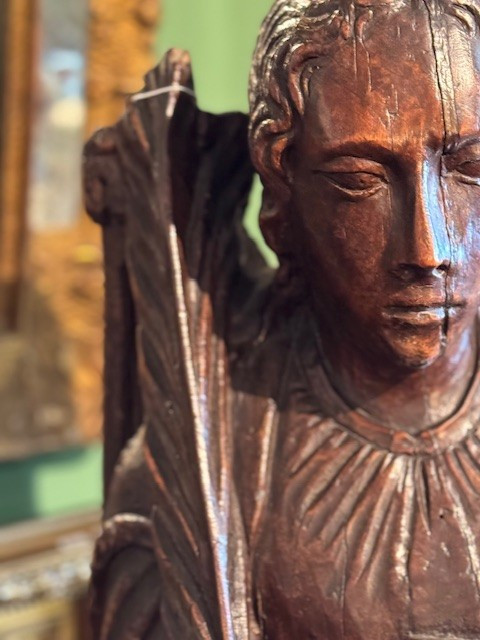 Pair Of 17th-century Statues Representing Saint John And Saint Catherine -photo-5