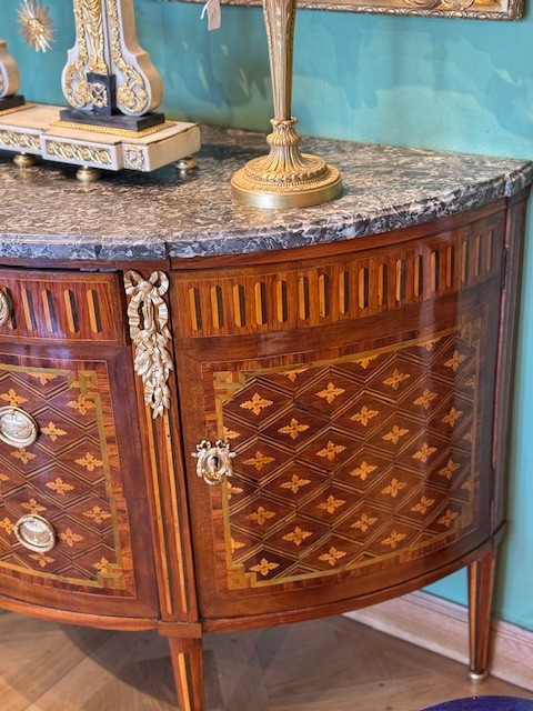 Commode demi-lune d'époque Louis XVI-photo-3