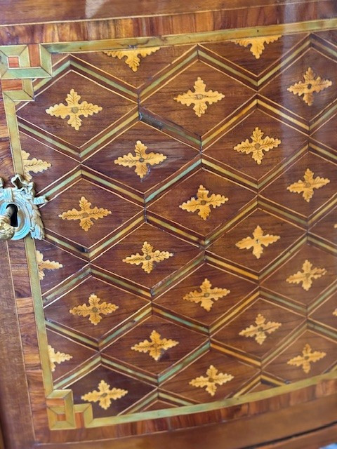 Commode demi-lune d'époque Louis XVI-photo-4