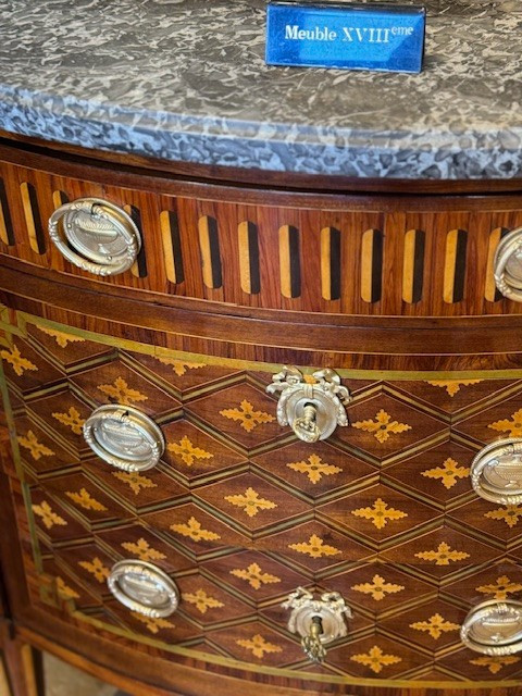 Commode demi-lune d'époque Louis XVI-photo-3