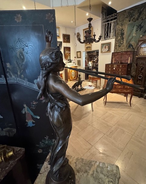 Woman Playing The Double Flute, Signed Marioton-photo-2