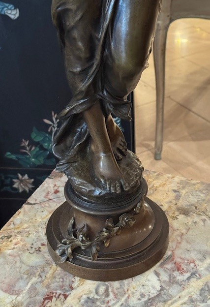 Woman Playing The Double Flute, Signed Marioton-photo-4