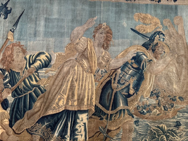 Tapisserie Flamande 17ème Représentant Cléopâtre -photo-2