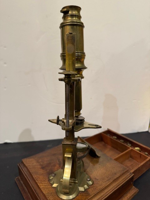 Microscope en laiton non signé-photo-3