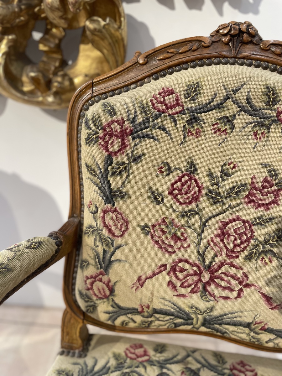 Paire de fauteuils style Louis XV-photo-3