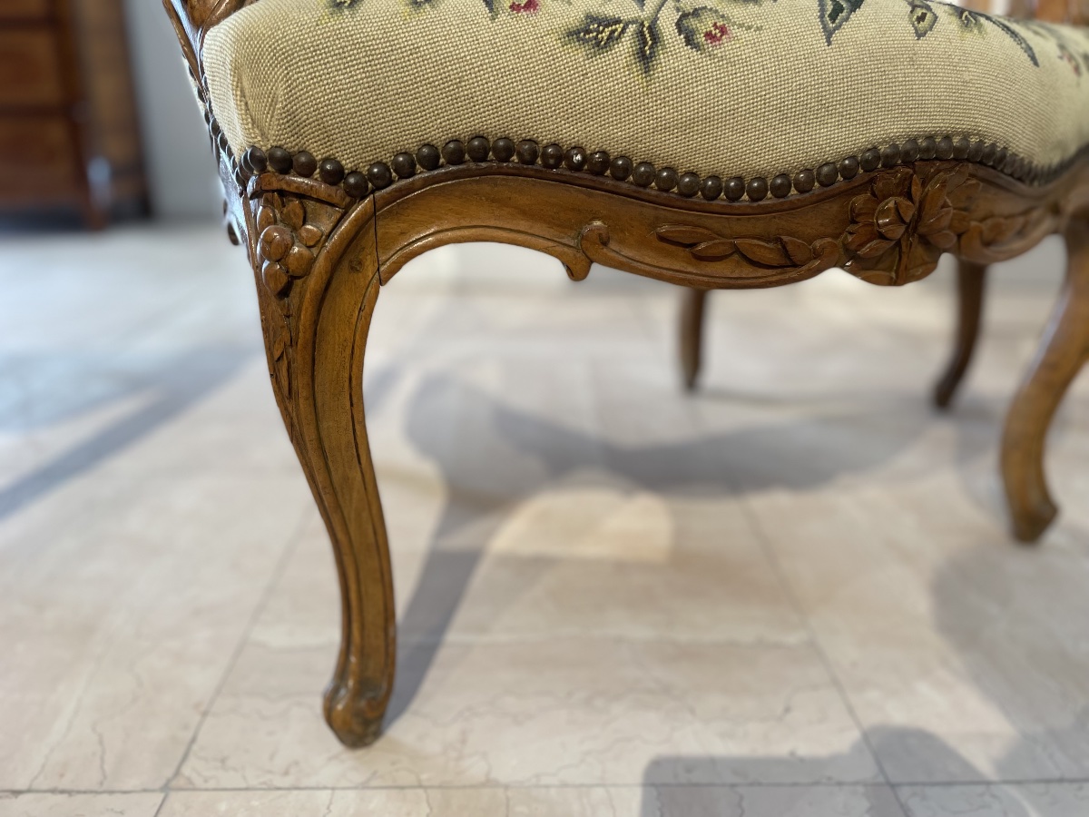 Paire de fauteuils style Louis XV-photo-1