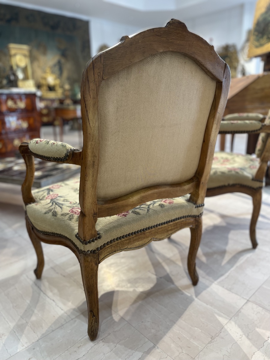 Paire de fauteuils style Louis XV-photo-3