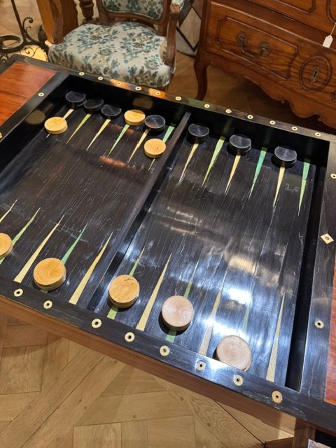 Table à jeux tric trac D'époque Louis XVI-photo-4