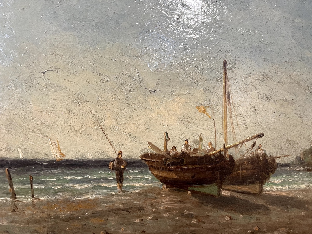 Painting "boats On The Beach" - Paul Seignon-photo-3