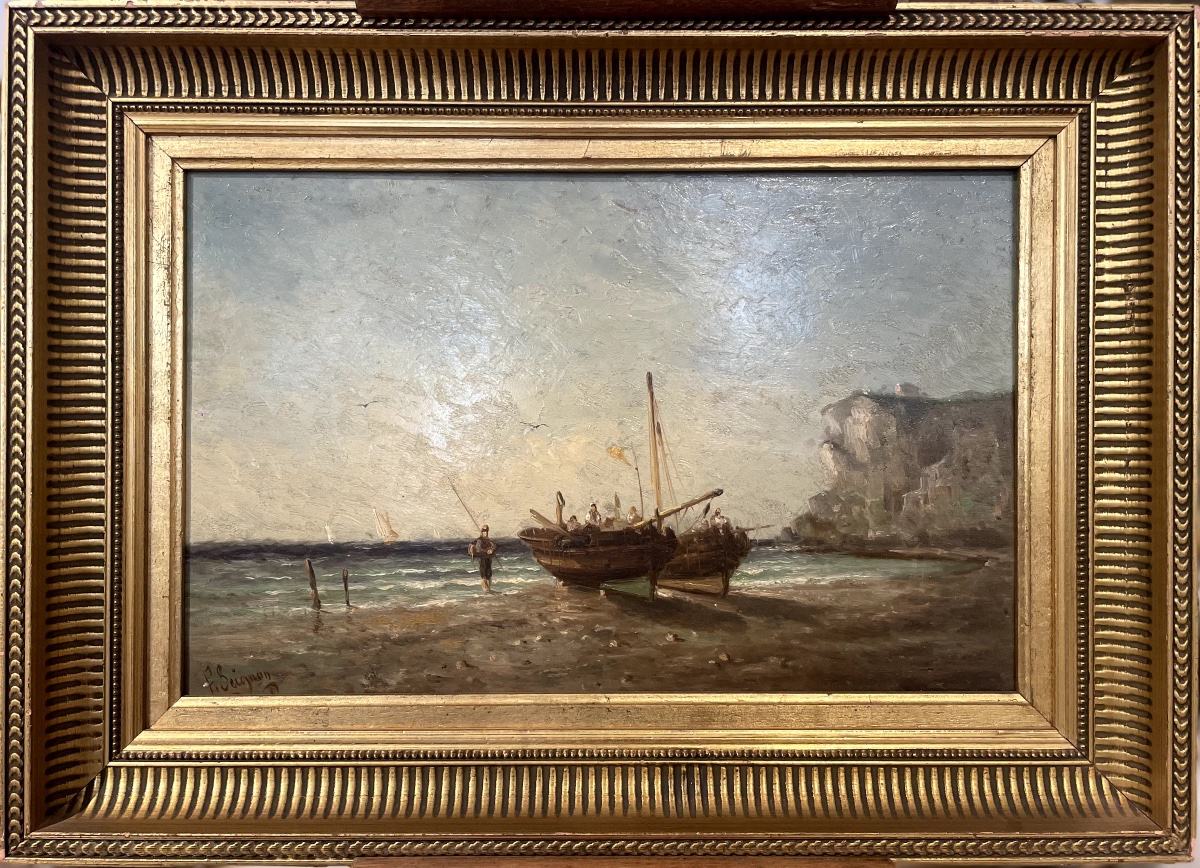 Painting "boats On The Beach" - Paul Seignon