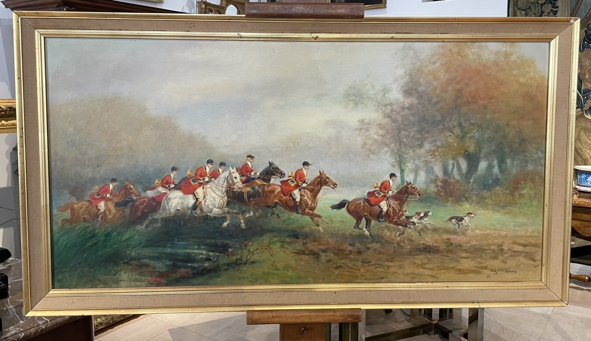 "La duchesse d'Uzès et l'Equipage de Bonnelles en forêt de Rambouillet" - Eugène Péchaubès-photo-2