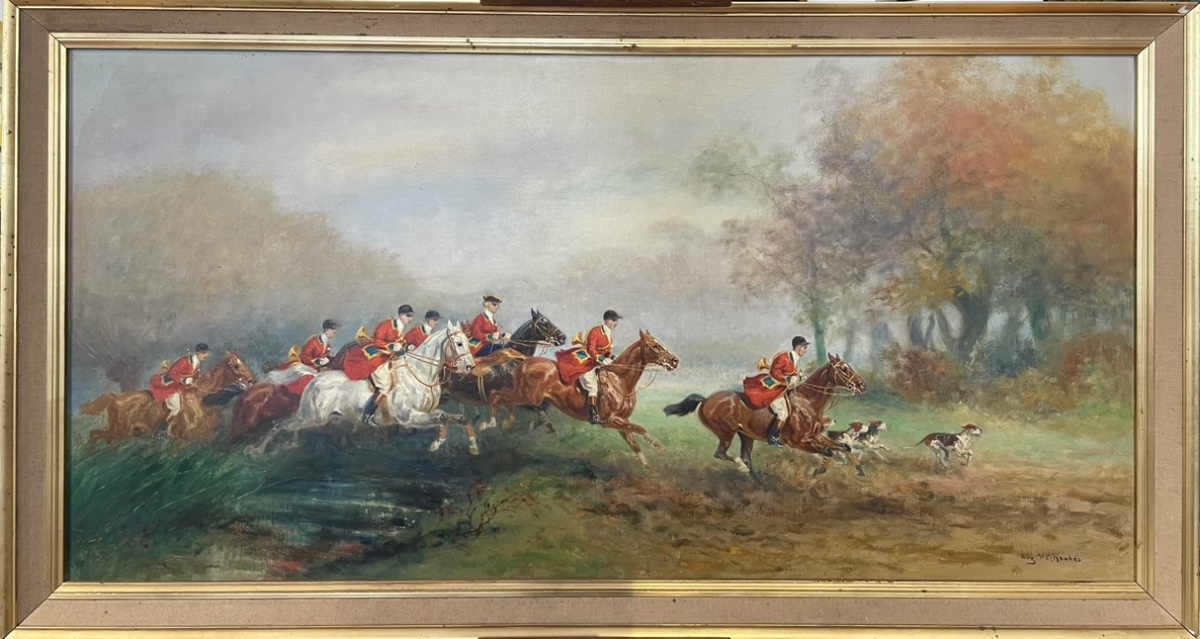 "La duchesse d'Uzès et l'Equipage de Bonnelles en forêt de Rambouillet" - Eugène Péchaubès