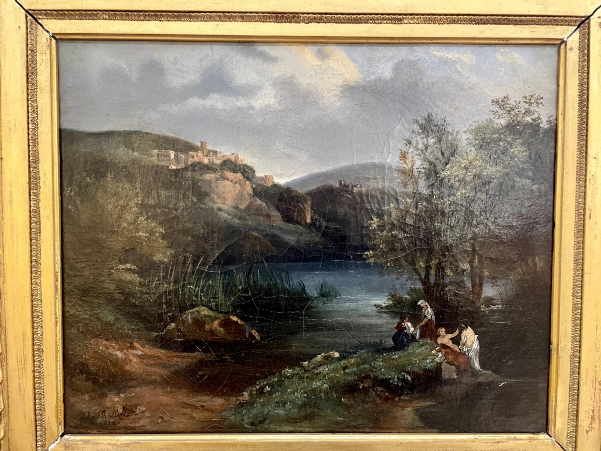 Tableau "Vue de Santa Scolastica, Subiaco" - Achille MICHALLON-photo-2