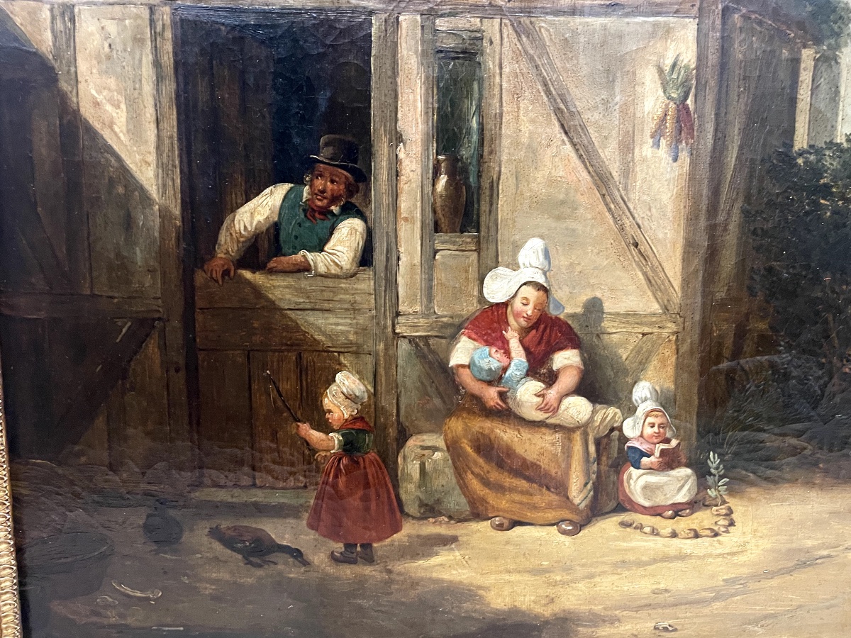 19th-century Clock Painting - The Inn-photo-2