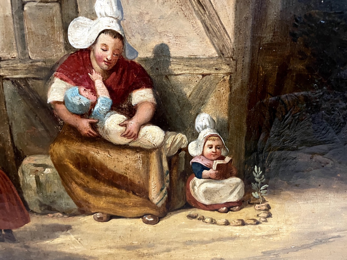 19th-century Clock Painting - The Inn-photo-4