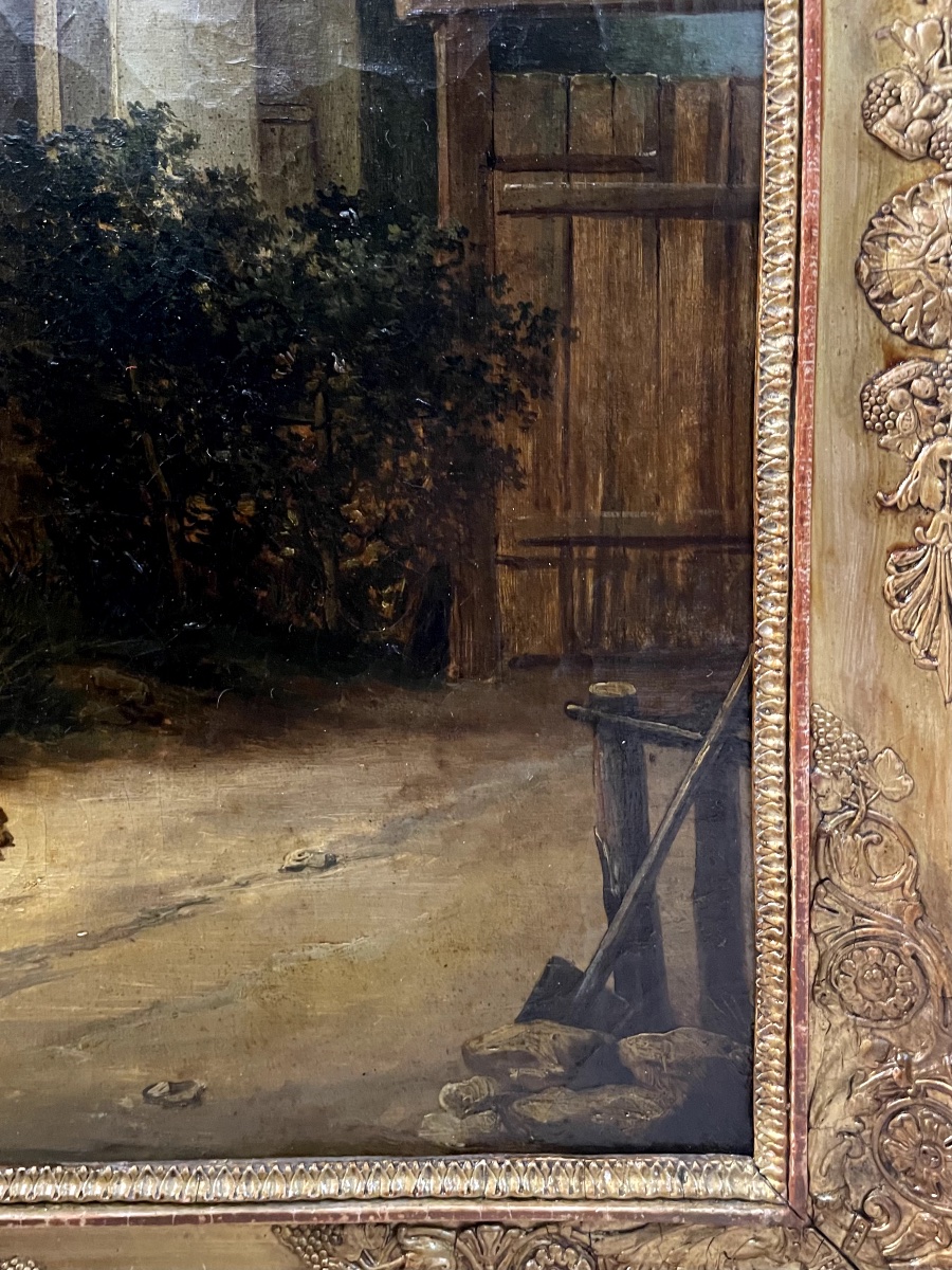 19th-century Clock Painting - The Inn-photo-3