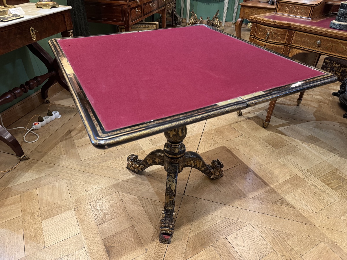 Table à jeux en laque 19ème-photo-2