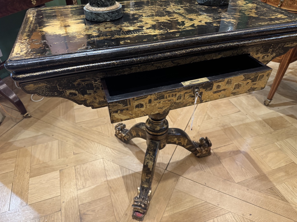 Table à jeux en laque 19ème-photo-7