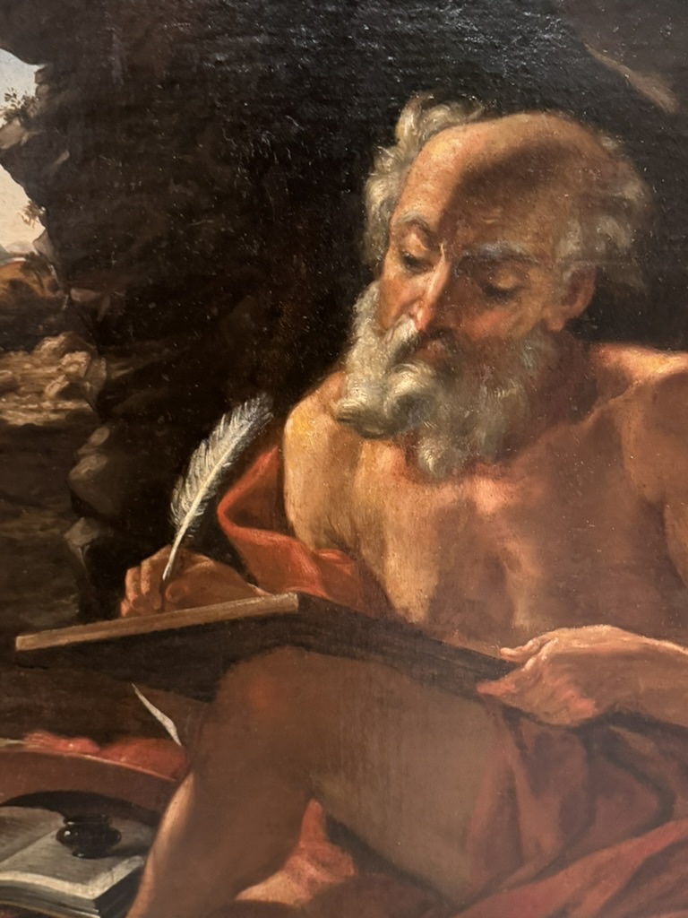 "Saint Jérôme écrivant" - Tableau 17ème siècle-photo-3