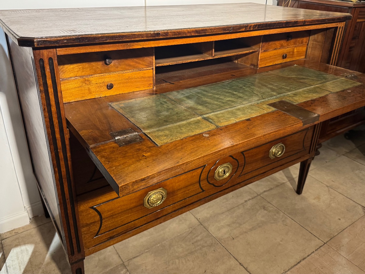 Commode-bureau nîmoise d'époque Louis XVI - Attribuée à Pillot-photo-4