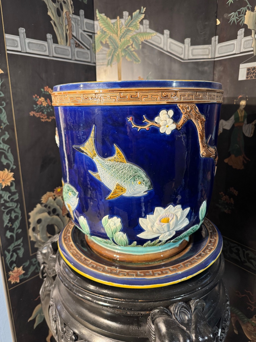Glazed Ceramic Jar With Japonist Decoration – Attributed To Joseph Holdcroft-photo-4