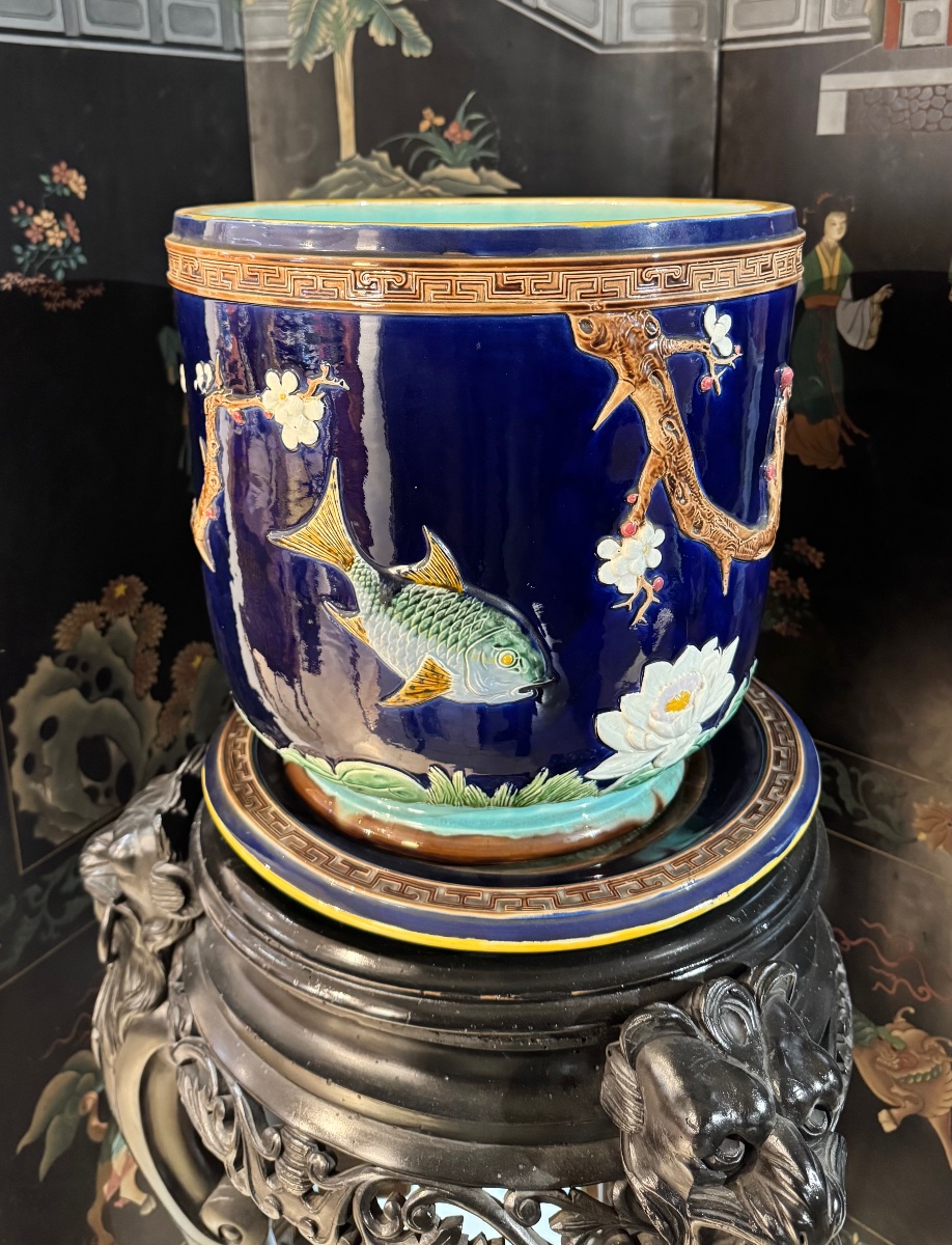 Glazed Ceramic Jar With Japonist Decoration – Attributed To Joseph Holdcroft-photo-2