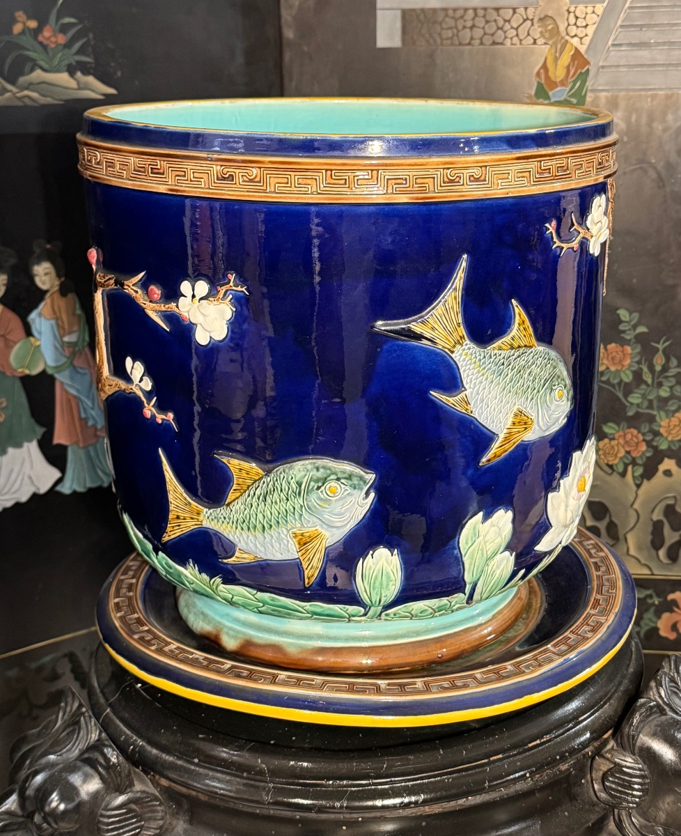 Glazed Ceramic Jar With Japonist Decoration – Attributed To Joseph Holdcroft