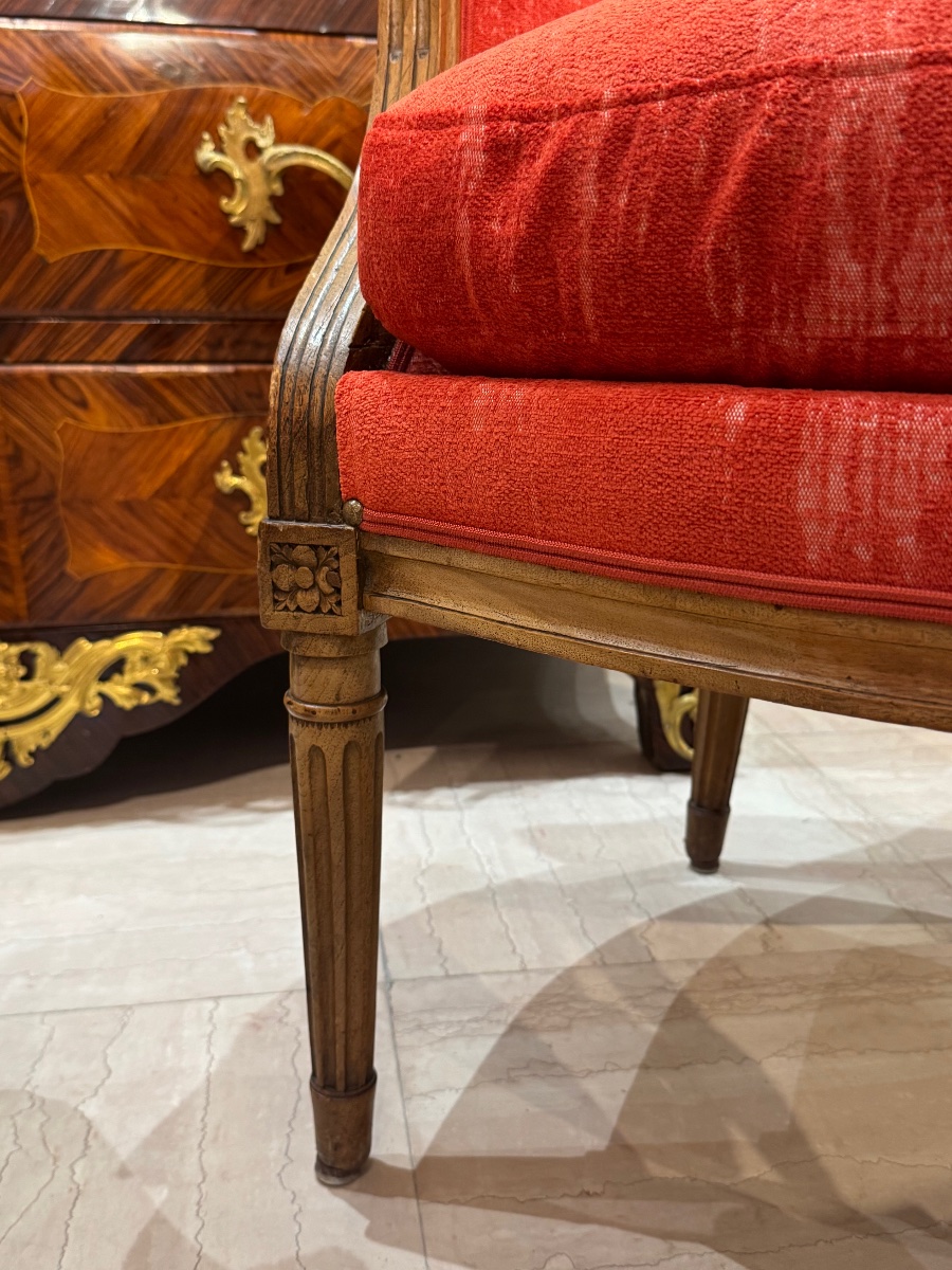 Pair Of Louis XVI-era Wingback Chairs-photo-2