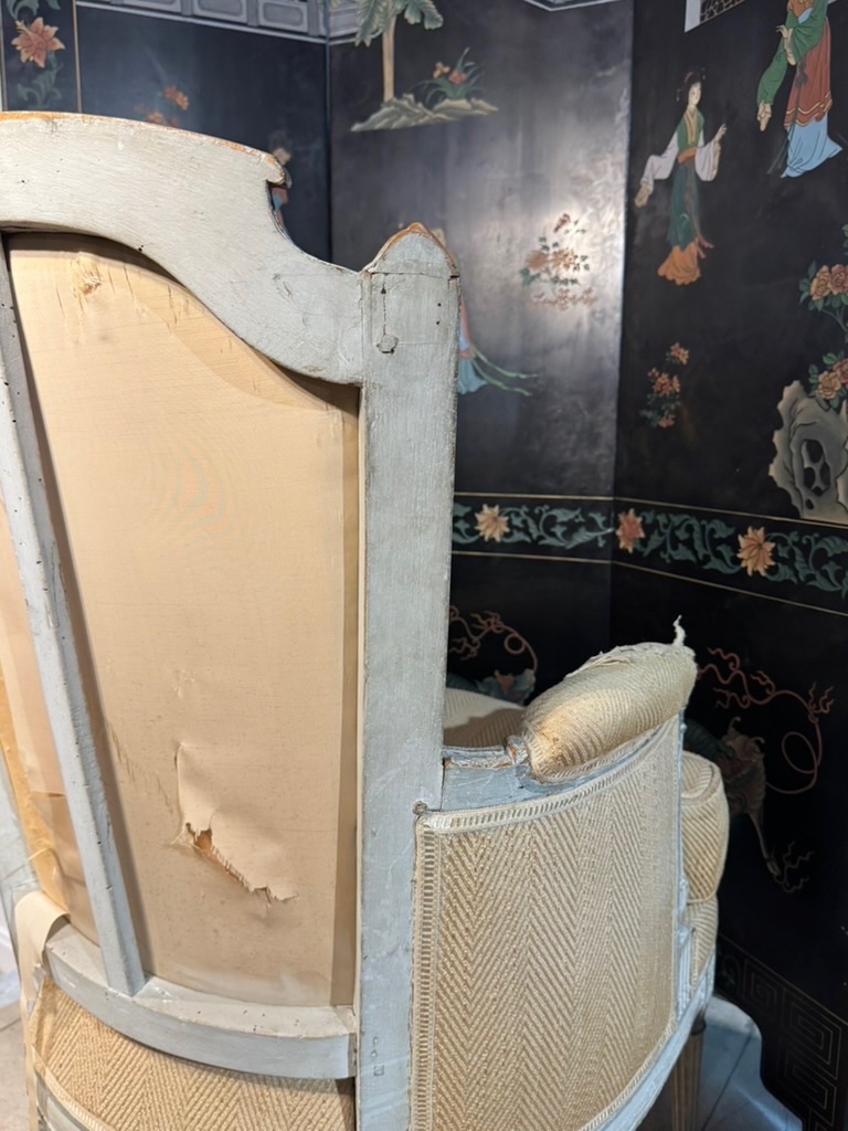 Antique Louis XVI-style Armchair -  Marked "j. Avisse"-photo-3