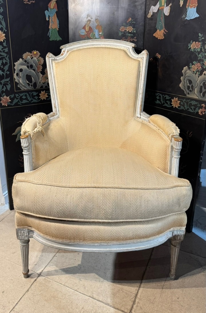 Antique Louis XVI-style Armchair -  Marked "j. Avisse"-photo-6