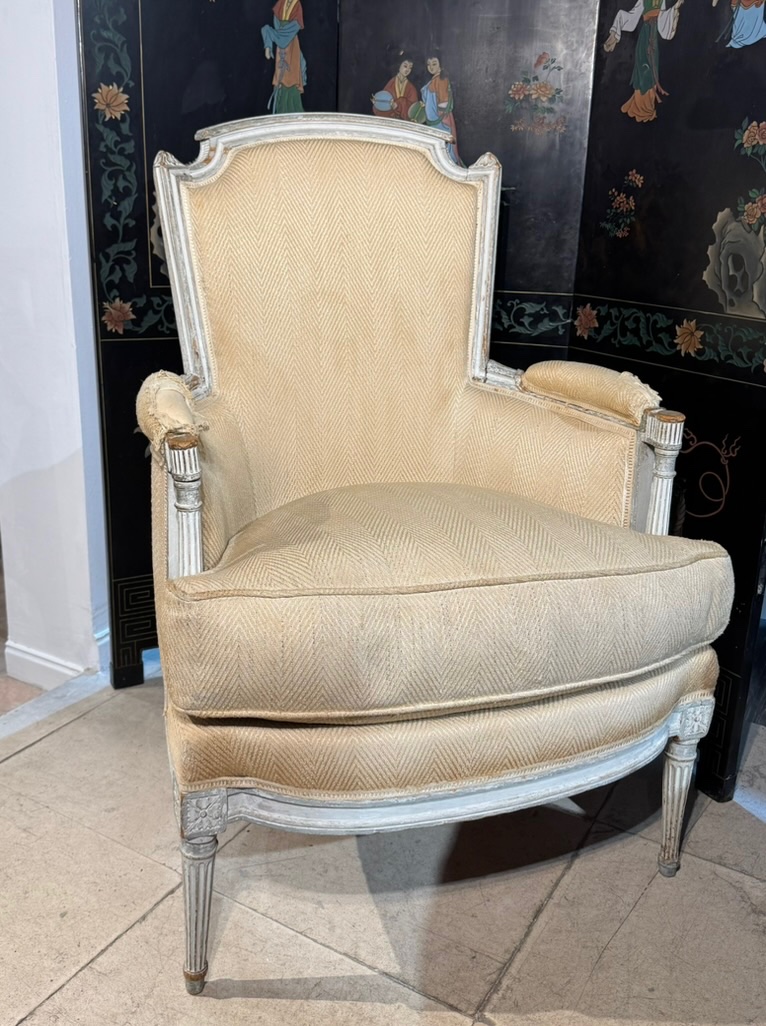 Antique Louis XVI-style Armchair -  Marked "j. Avisse"-photo-7