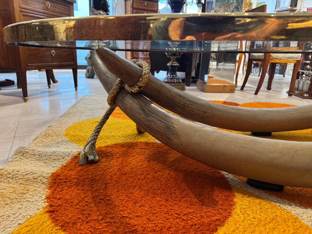 Table Basse Italo Valenti - Défenses d'éléphant (imitation)-photo-2