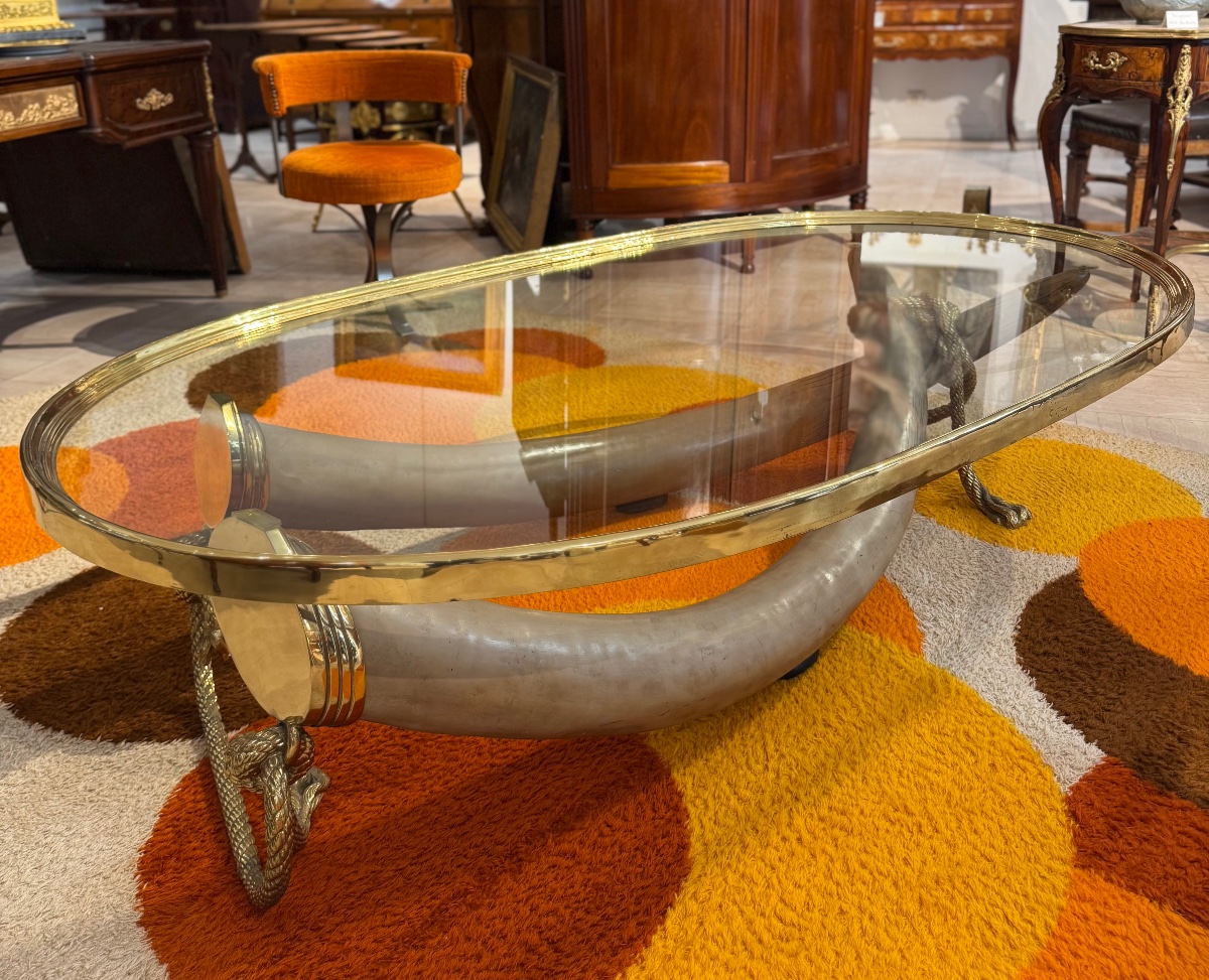 Table Basse Italo Valenti - Défenses d'éléphant (imitation)-photo-4