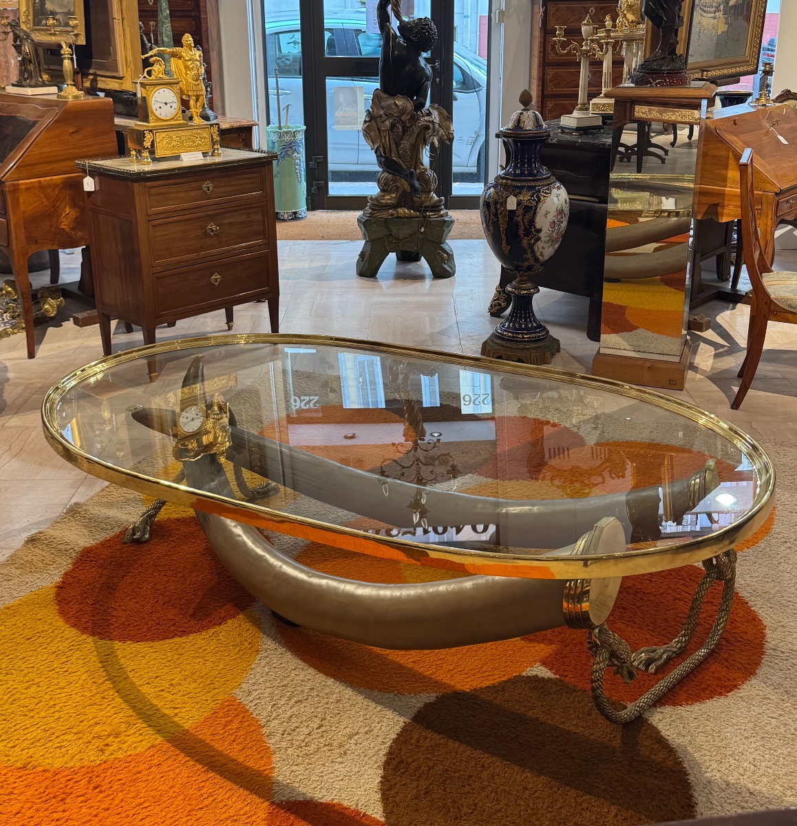 Table Basse Italo Valenti - Défenses d'éléphant (imitation)-photo-1