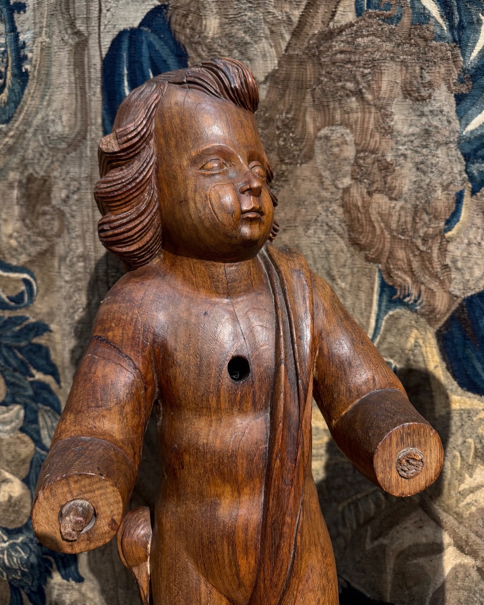 Paire de putti italiens  en bois sculpté - XVIIIème siècle-photo-4