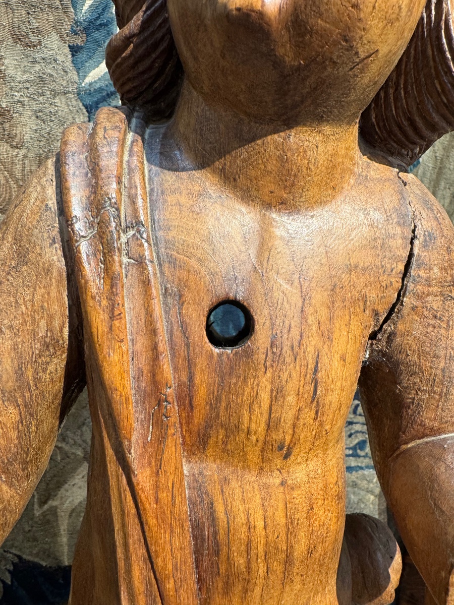 Paire de putti italiens  en bois sculpté - XVIIIème siècle-photo-1