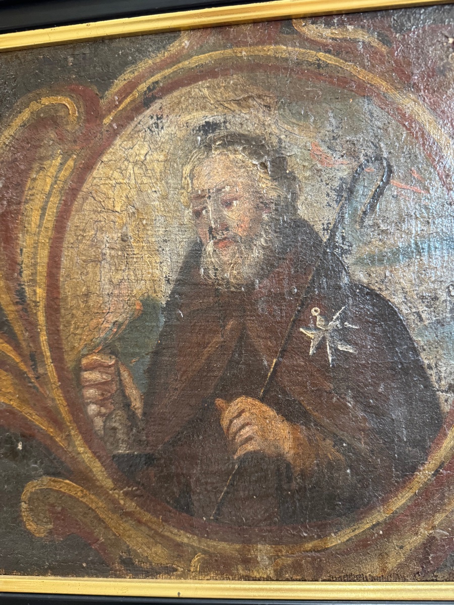 Tableau "Saint Antoine le Grand" - XVIIème siècle-photo-4