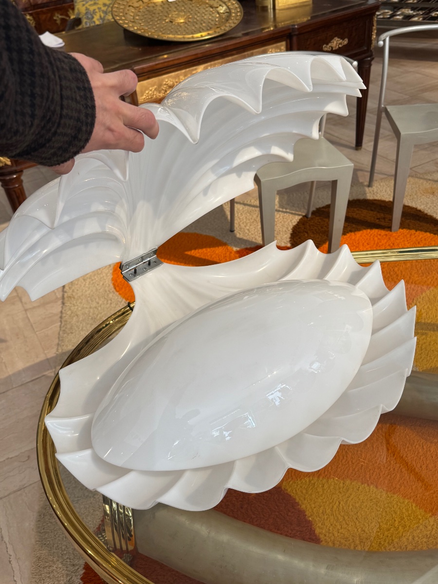 Lampe Coquillage des années 1970 par Liane Rougier pour la Maison Rougier-photo-3