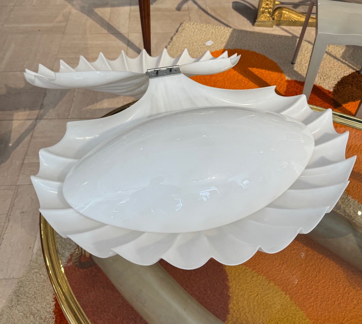 Lampe Coquillage des années 1970 par Liane Rougier pour la Maison Rougier-photo-4