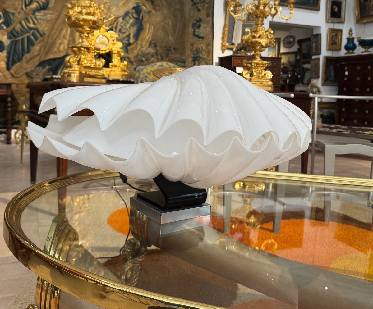 Lampe Coquillage des années 1970 par Liane Rougier pour la Maison Rougier-photo-1