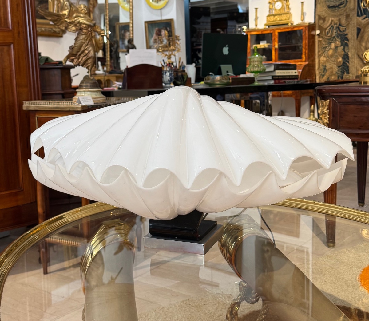 Lampe Coquillage des années 1970 par Liane Rougier pour la Maison Rougier-photo-6