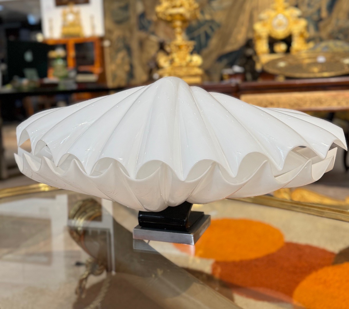 Lampe Coquillage des années 1970 par Liane Rougier pour la Maison Rougier