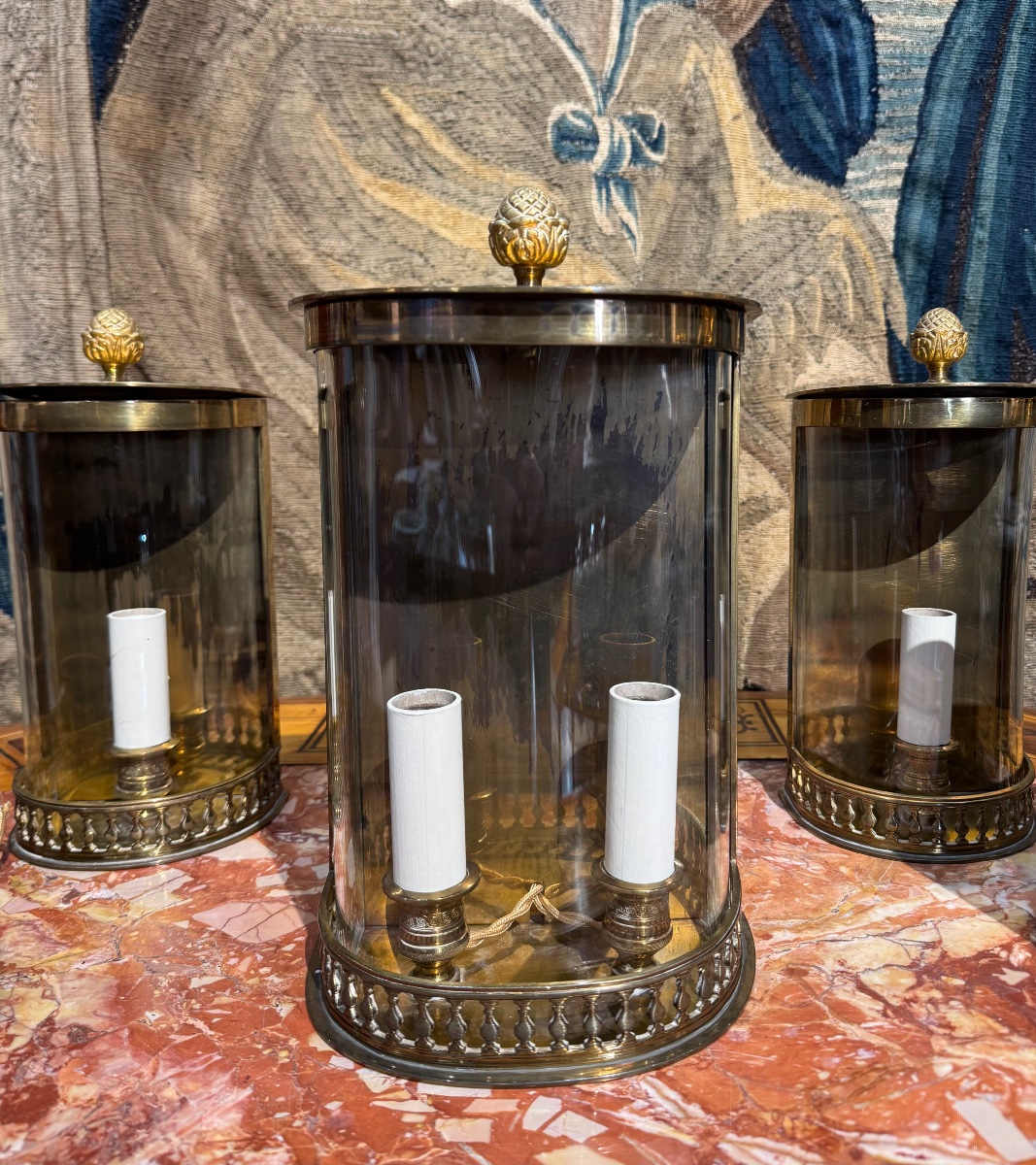 5 Lantern-shaped Wall Sconces - Willy Daro 1976-photo-3