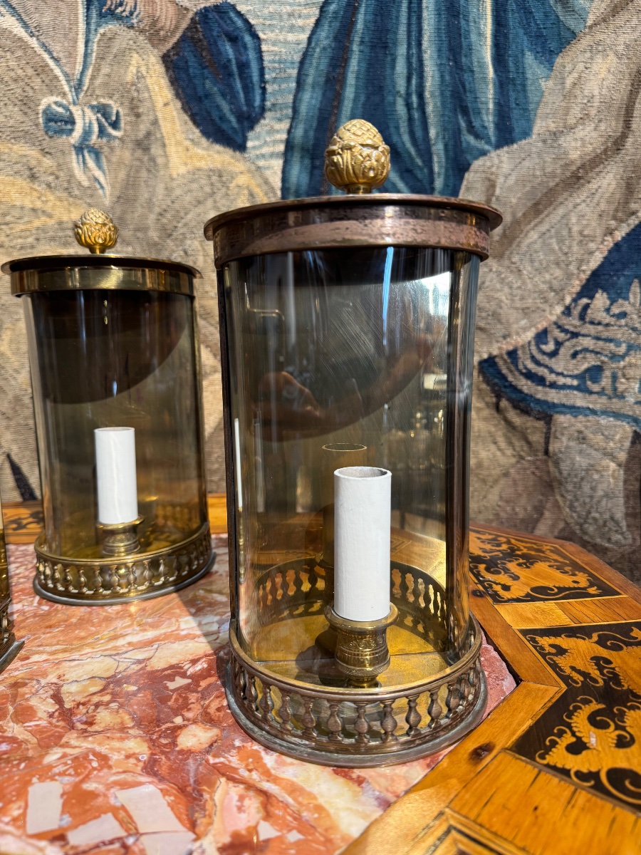 5 Lantern-shaped Wall Sconces - Willy Daro 1976-photo-1