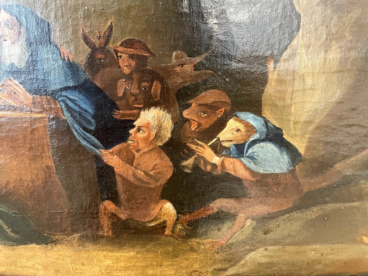 Tableau Fin 18ème "La Tentation de Saint Antoine"-photo-3